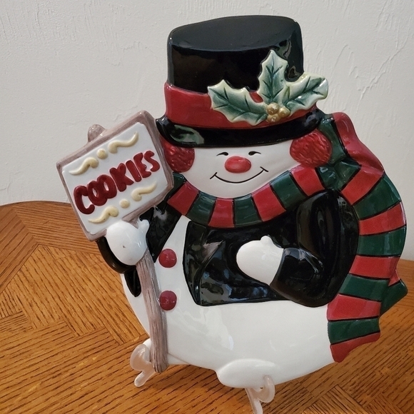 Vintage 1990's Fitz & Floyd Essentials Snowman Canape' Plate - Picture 2 of 5